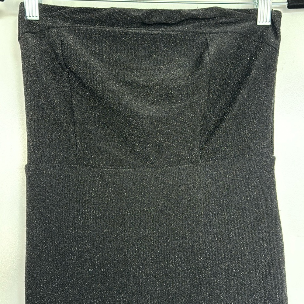 JLux Label Black and Silver Shimmer Midi Dress - S